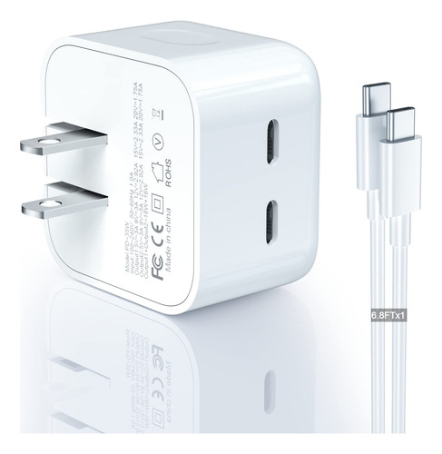 Adaptador De Alimentacin Compacto De Puerto Usb-c De 35w (pa