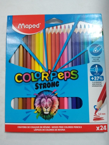 Lápices De Colores Maped Colorpeps Strong X24 Largos