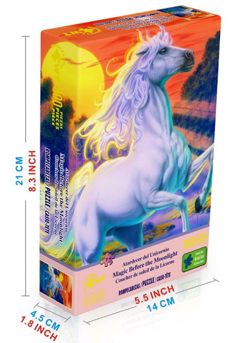 Rompecabezas Gold Edition Wuundentoy Atardecer Del Unicornio 300 Pzs