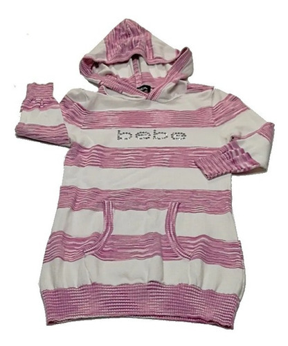 Sueter Blanco Con Rosa Manga 3/4. Marca Bebe. Talla M