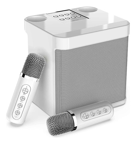 Máquina De Karaoke Portátil Con 2 Micrófonos Inalámbricos,
