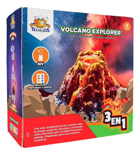 Juego De Ciencia Volcán 3 En 1 Techkids