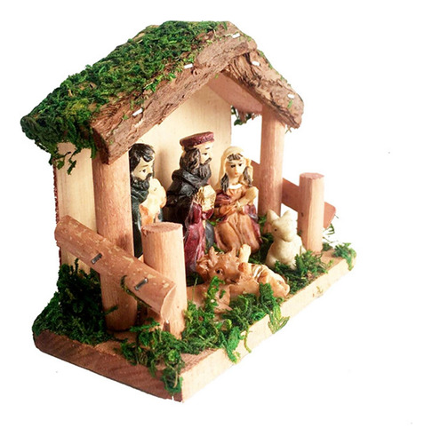 Resina Nacimiento De Jesús Escultura B Con Luz Led