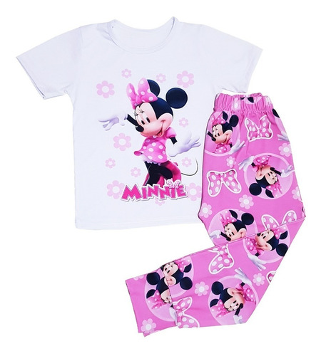 Pijama Conjunto Moda Minnie Para Nenas