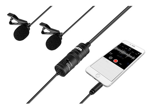 Microfone de Lapela Conector TRS DUPLO BY-M1DM - BOYA