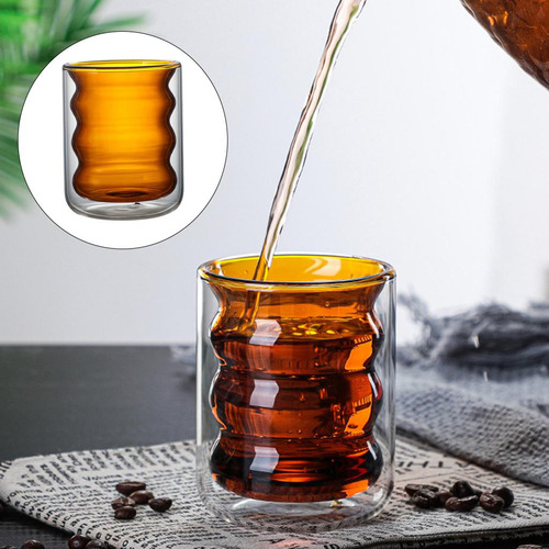 2 Taza De Cristal De Doble Capa Previene De La Leche
