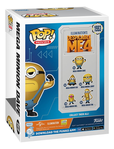 Boneco De Ação Funko Pop! Filmes Meu Malvado Favorito 4 Mega