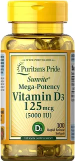 Vitamina D3 5000iu X100 Softgels - - Unidad a $299