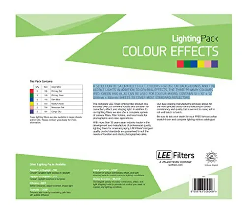 Pack De Filtros De Gel De Iluminación Lee De 250mm X 300mm -