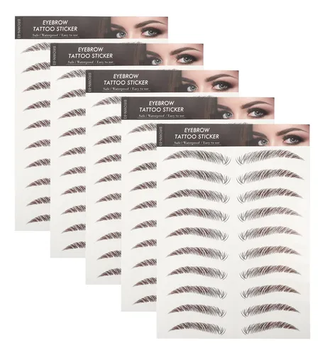 5 Hojas Prácticas De Pegatinas Artificiales Para Cejas, De S