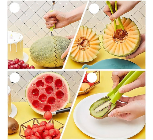 Fatiador De Frutas 4 Em 1 Cortador Melância Melão Aço Inox