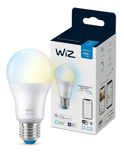 Lampara Led Bulbo Wiz Wifi Cálida A Fría 9w E27