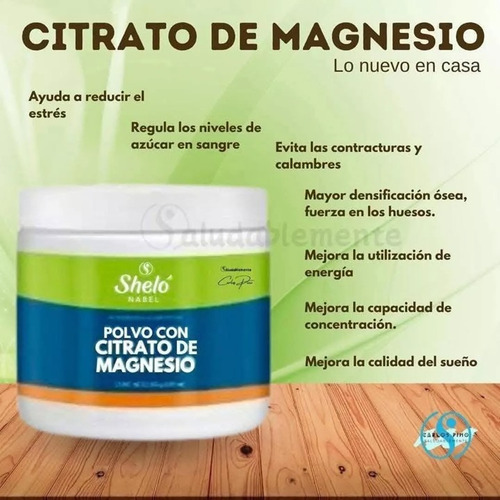 Polvo Con Citrato De Magnesio Sheló Nabel 250g Sin Sabor