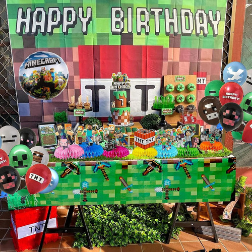 Decoraciones De Fiesta Estilo Píxel 9 Piezas Para Cumpleaños