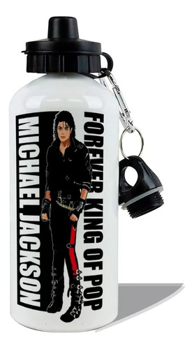 Botella Michael Jackson Aluminio Deportiva Con Tapa Y Pico