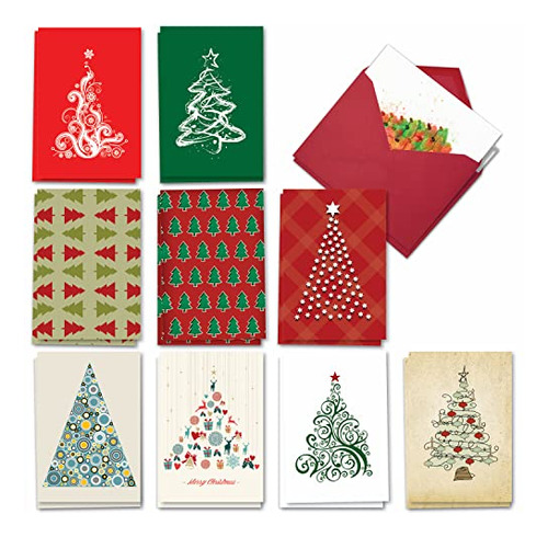 Conjunto De 20 Tarjetas De Navidad Feliz Granel (10 Dis...