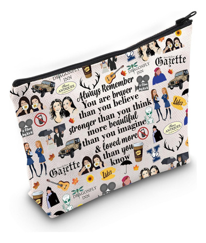Bolsa De Cosméticos Inspirada En Café Con Texto En Inglés.