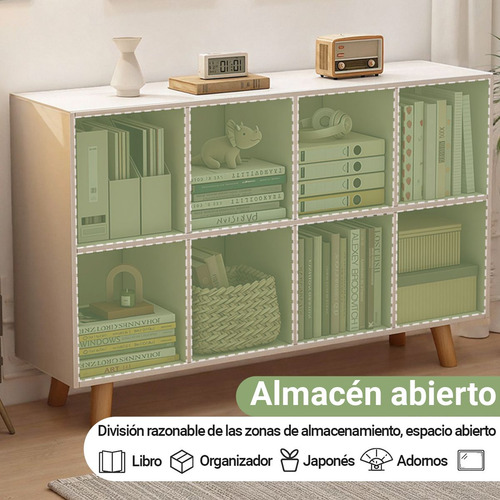 Libreros Modernos Minimalistas De Organizador Madera 8 Cubos Blanco
