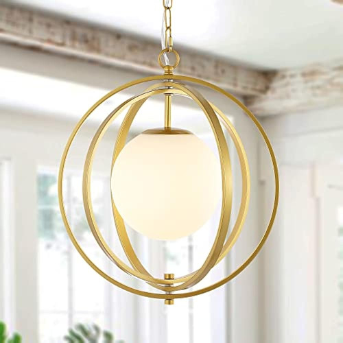 Baoden Gold Orb Chandelier 1 Lámpara Colgante De Globo De Lu