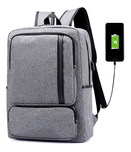 Mochila Urbana Unisex Porta Notebook Con Puerto Usb