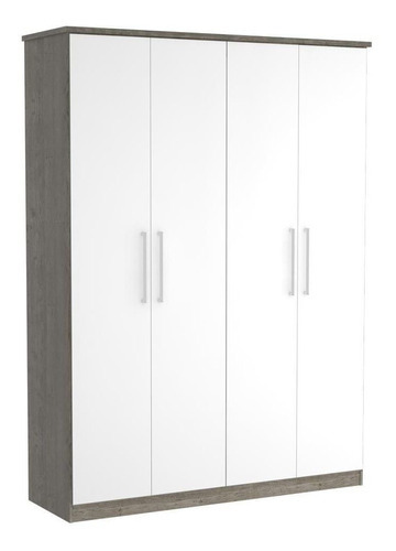 Guarda-roupa Solteiro 4 Portas 100% Mdf 974 Demolição/branco Cor Branco