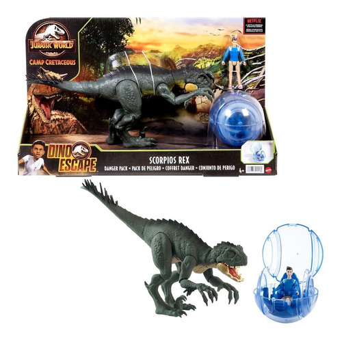 Jurassic World - Scorpios Rex Con Kenji Y Girosfera - Mattel