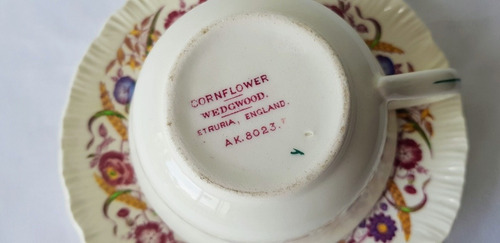 Taza Y Plato De Té Porcelana Inglesa Wedgwood Cornflower (Usado)