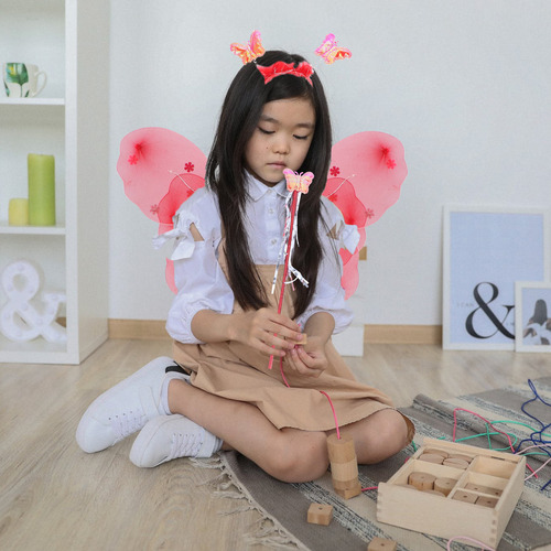 Diadema De Doble Capa Con Alas De Hadas Para Niñas, 3 Unidad