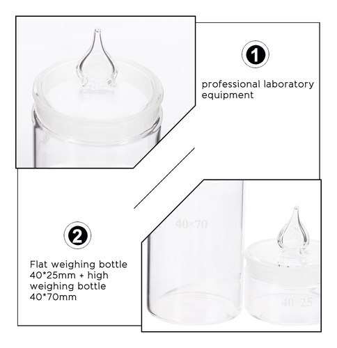 Botellas De Pesaje De Vidrio De 2 Piezas, Botellas De Pesaje