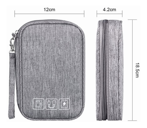 Imagen 2 de 7 de Bolso Organizador De Cables Para Viaje Con Compartimentos