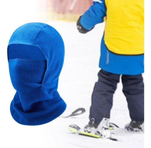 Niños Fleece Balaclava Warmer Para La Escalada Azul Oscuro
