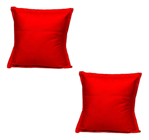 Kit 2 Almofada 42cm Fofinha Decoração Suede Azul Turquesa Cor Vermelho