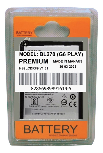 Battria Para Moto G6 Play Xt1922 Lacrada + Garantia Duração!