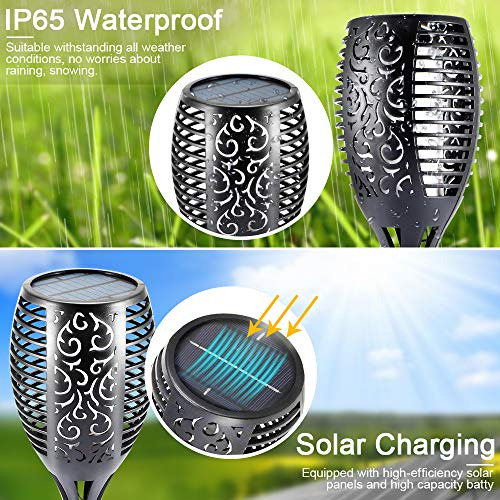 Linternas Solares Tiki Con Llama Parpadeante, 4 Unidades Pre