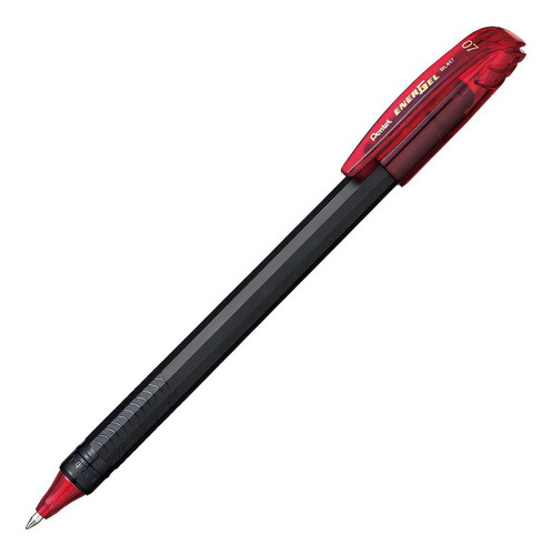 Canetas esferográficas Pentel Energel Stick Bl417, caixa de 0,7 mm, 12 peças, cor de tinta, vermelho, cor exterior, preto