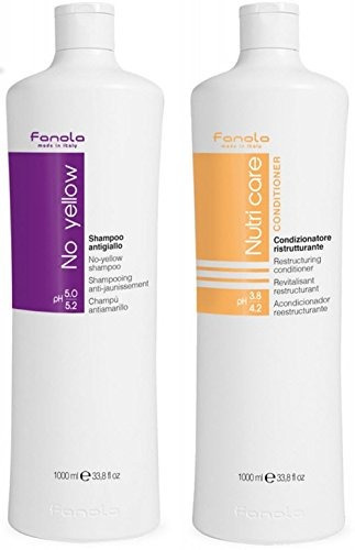 Fanola No Yellow Shampoo - Nutri Care Conditioner, 1000 Ml