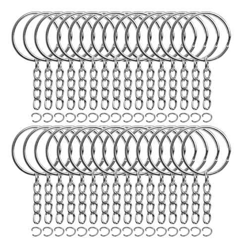 Reemtoo - 100 Llaveros Con Cadena, Anillos De Llavero Con Ca