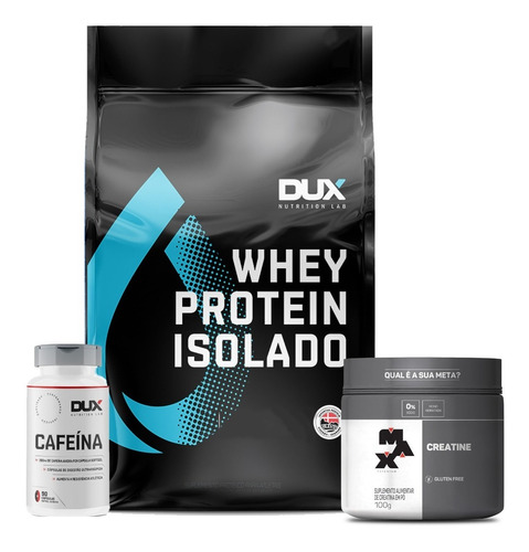 Whey Isolado Dux Nutrition 1,8kg + Creatina + Cafeina Oferta