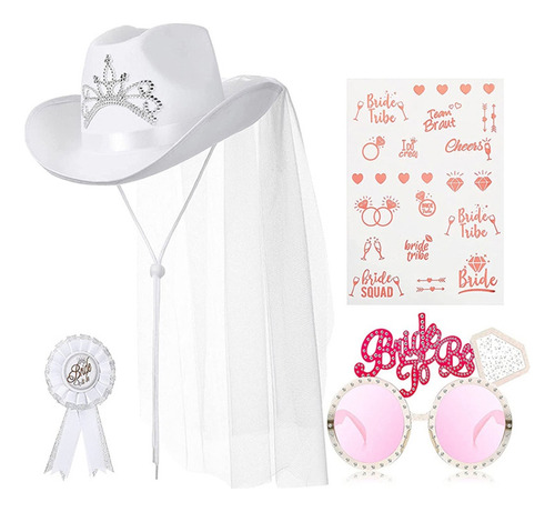 (a) Party Bride To Be Cowgirl Hat Accessory Gafas Con