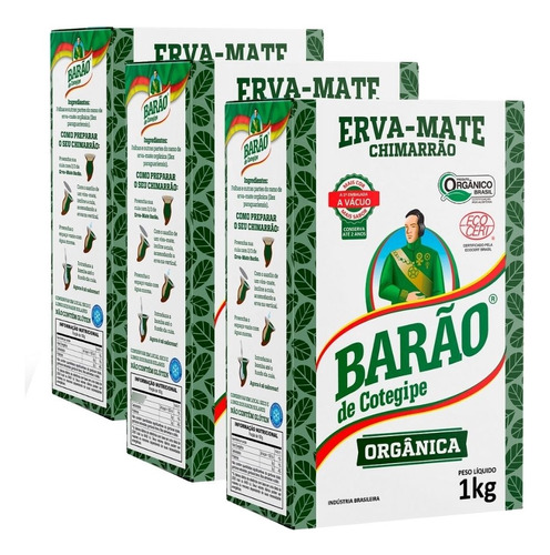 Erva Mate Barão Cotegipe Orgânica O Melhor Chimarrão 3und 1k