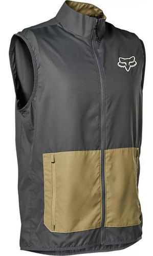 Chaqueta Cortavientos Bicicleta Ranger Sin Mangas Gris Fox
