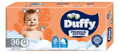 Pañales Duffy Cotton Premium G x 36 un
