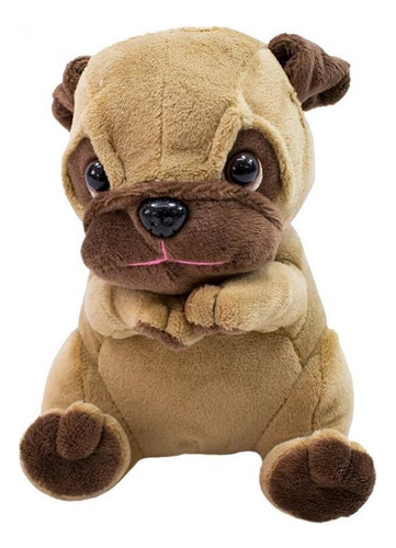 Cachorro Pug De Pelúcia 18cm Fofo E Encantador