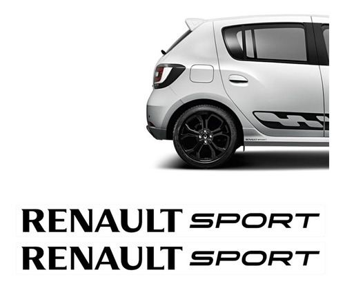 Adesivos Renault Sport Sandero Rs Logan Duster Lateral Preto