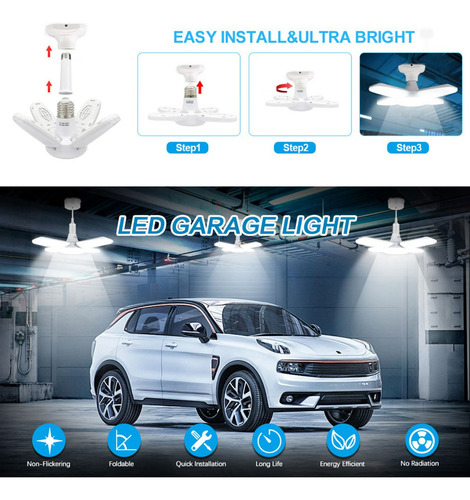Jja Luces Led For Garaje - Luces De Techo Regulables For