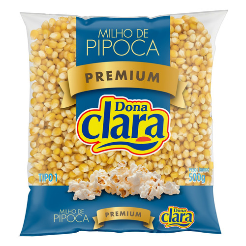 Milho para Pipoca Tipo 1 Dona Clara Premium Pacote 500g