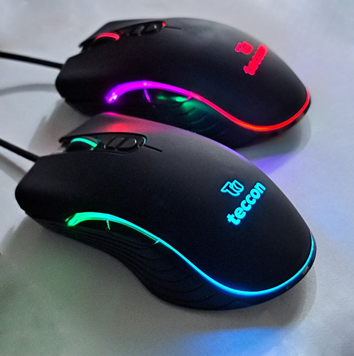 Mouse Gamer SWORD SHADOW RGB Com Fio Conexão Usb Teccon M710 6400dpi Cor Preto Atacado
