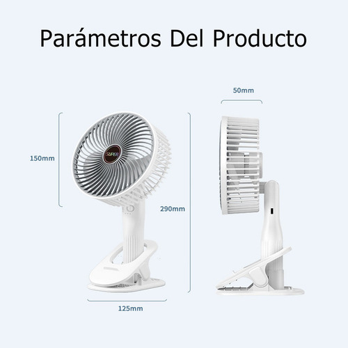 A Mini Ventilador Portátil Escritorio Recargable Ajustable