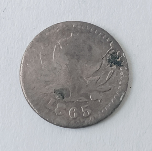 Moneda Colombia 1/4 Décimo 1865 Bogotá