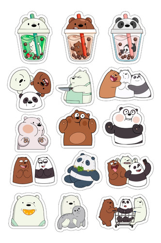 Calcos - Stickers - Osos Escandalosos - Panda - Polar - Pard